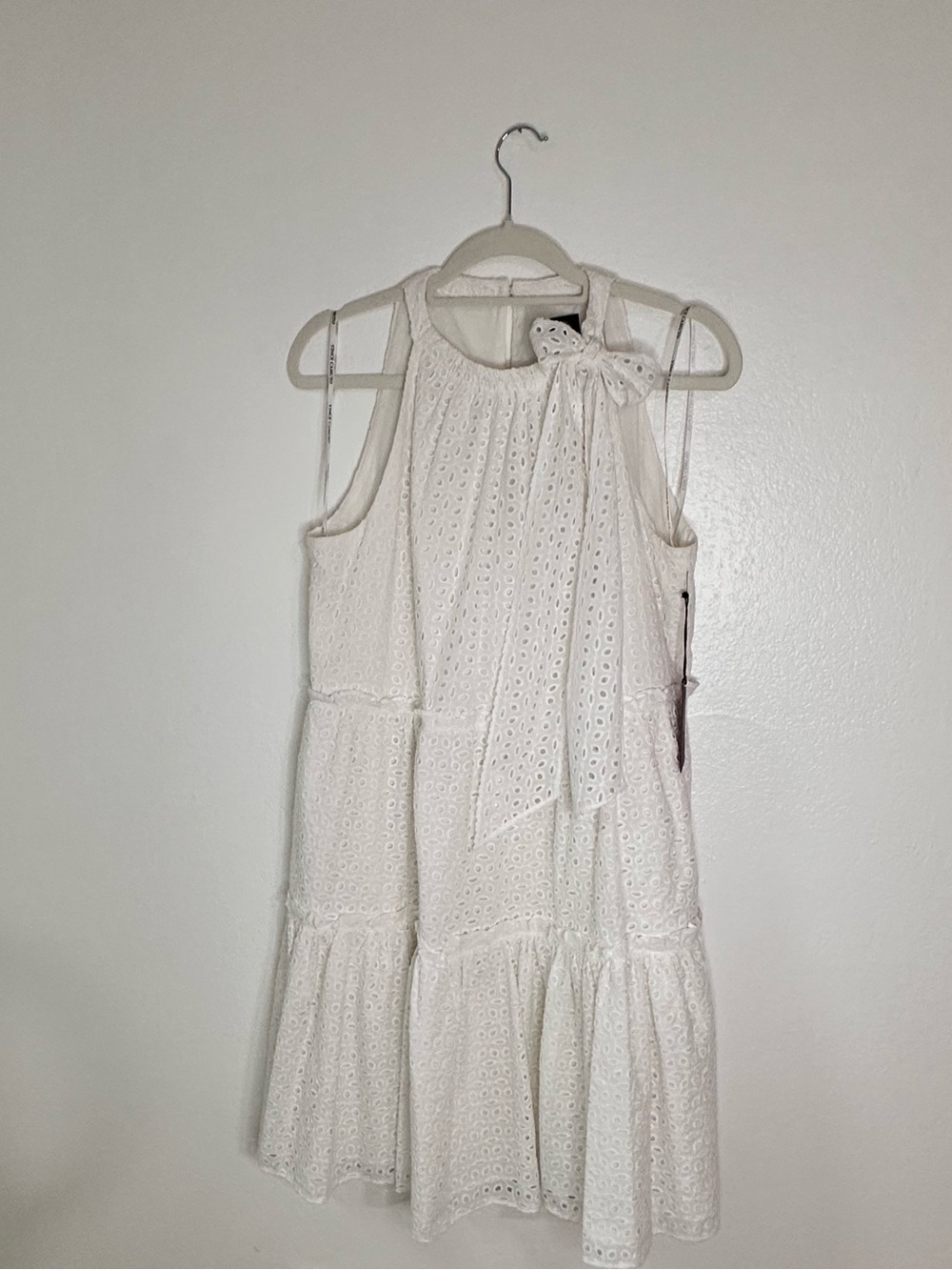 Vince Camuto White Eyelet Sleeveless Dress Size 12